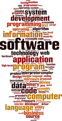 Software word cloud concept. Vector illustration