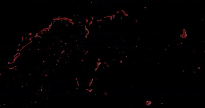4k Blood Burst Slow Motion (With Alpha) 164