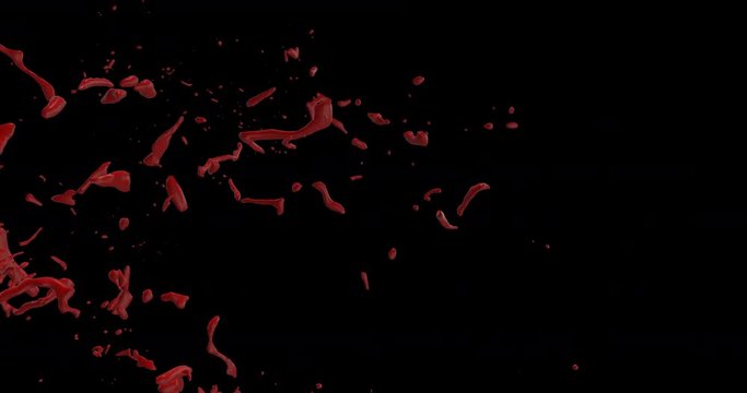 4k Blood Burst Slow Motion (With Alpha) 157