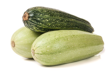 zucchini and squash isolated on white background