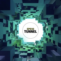 Abstract vector tunnel. 3d background. Circle shape. Design element