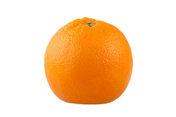 whole orange with the peel isolated on white background