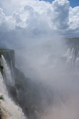 Iguazu falls foz do iguacu argentina and brazil waterfalls devils throat view in tropical rainforest