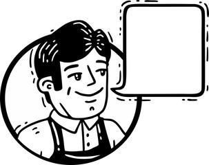 cute guy smiles circle comics for text 