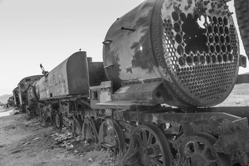 Train cemetery in bolovia salar de uyuni abandoned wagons