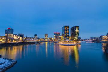 Duesseldorf Media Harbour In The Evening