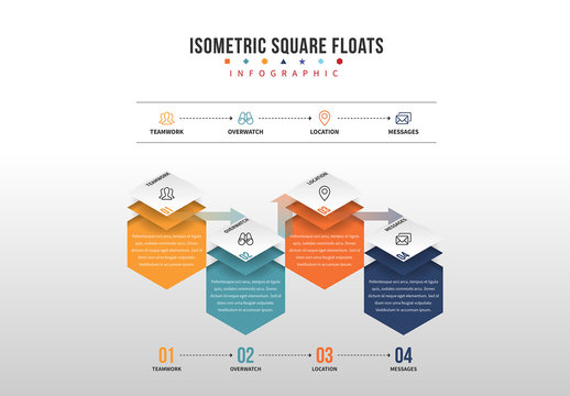 Floating Isometric Square Infographic