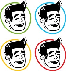 face laughing man sign set