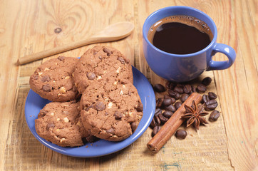 Coffee and chocolate cookies