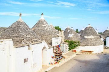 View of Trulli houses in Alberobello, Italy