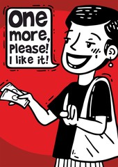 lovely girl poster comics One more please