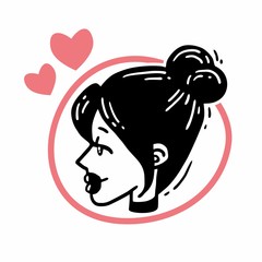 profile of a girl in love sign