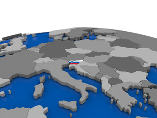 Slovenia on 3D globe