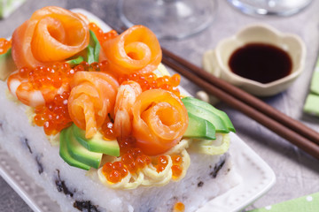 Salmon Sushi Cake