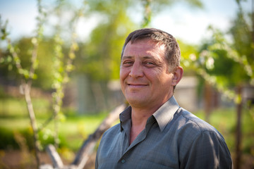 Closeup portrait of middle aged man