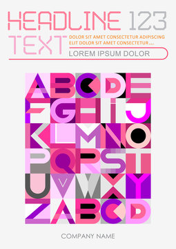 Geometric Font Design vector template