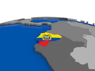 Ecuador on 3D globe
