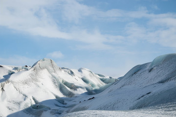 Fototapeta na wymiar Iceland Myrdalsjökull glacier landscape blue ice and snow in winter