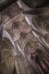 Internal architecture to detail of catholic church in Guadalajar