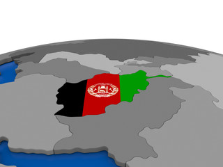 Afghanistan on 3D globe