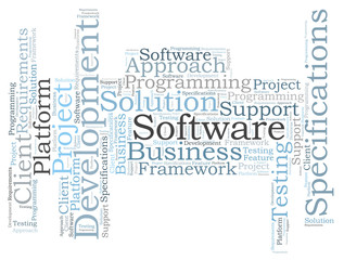 Software development word cloud