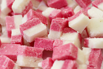 Fresh strawberry and coconut fudge on the market