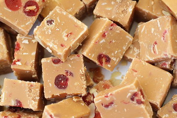 Fresh caramel fudge on the steet market