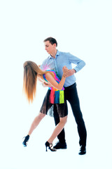 Latino dancers in action