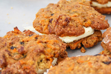 Selection of crumble cookies on the table