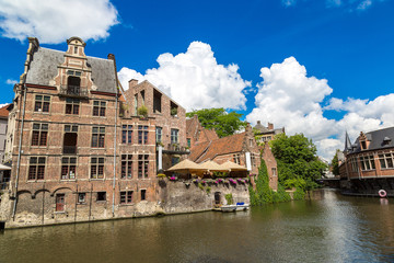Canal in the old town in Gent