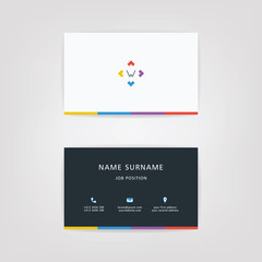 W Simple Id Card With Alphabet Logo or Icon For Your Business