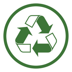 Obraz premium recicle arrow triangular sign icon simple in circle
