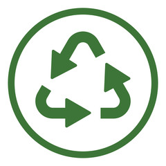 recicle arrow triangular sign icon simple in circle