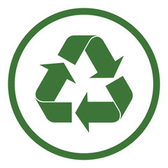 recicle arrow triangular sign icon simple in circle