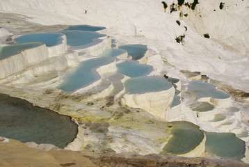 The calcium carbonate terraced water pools of Pamukkale, the "Ca