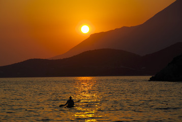 Sunset on the coastline of Turkey, near Kas.