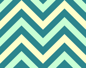 Striped, zigzagging seamless pattern. Zig-zag line texture. Stripy geometric background. Turquoise contrast colored. Vector