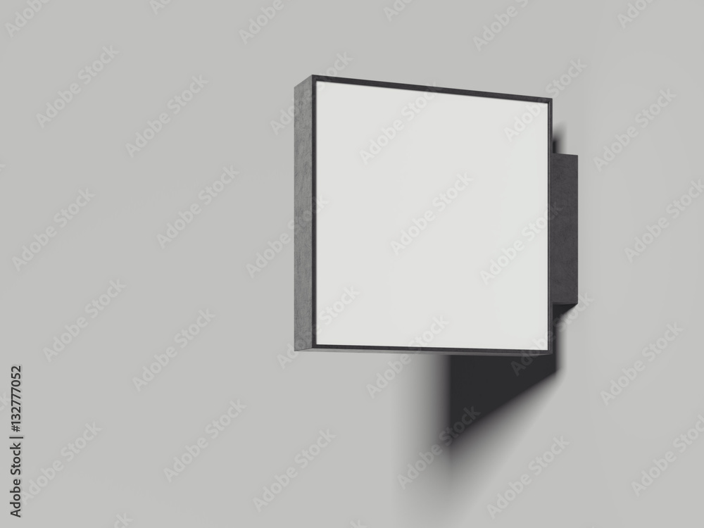 Poster empty signboard in a bright studio. 3d rendering