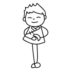 hand drawing cartoon character Happy Chinese New Year