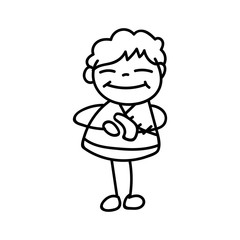 hand drawing cartoon character Happy Chinese New Year