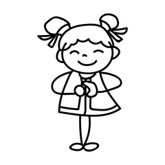 hand drawing cartoon character Happy Chinese New Year