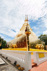 Golden pagoda with elephant