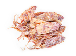Dried squids isolated.
