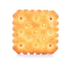 Cheese cream cracker isolated on white background.