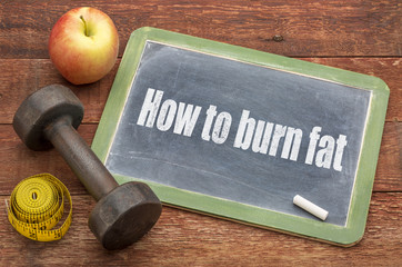 How to burn fat concept on blackboard