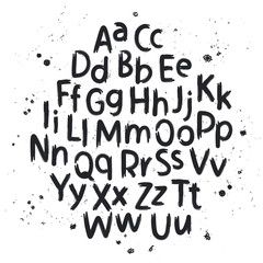 Hand drawn letters. Alphabet