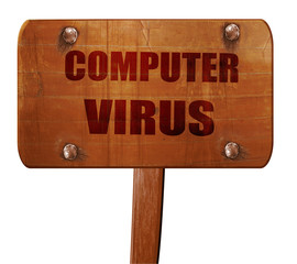 Virus removal background, 3D rendering, text on wooden sign