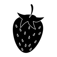 silhouette strawberry sweet vitamin nature vector illustration eps 10
