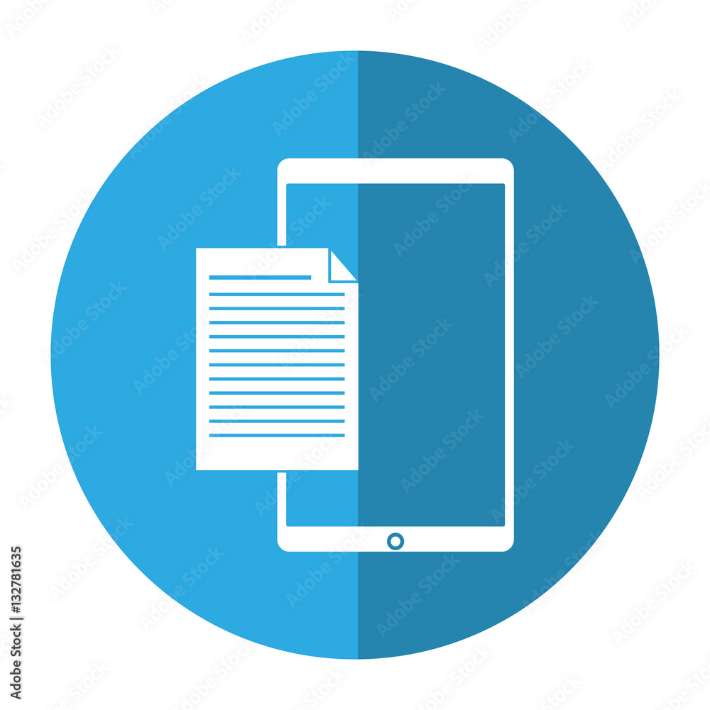 Aufkleber mobile phone document file paper digital button shadow vector illustration eps 10