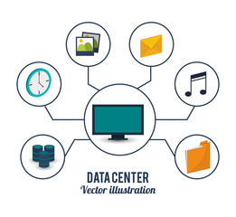 data center computer service storage vector illustration eps 10